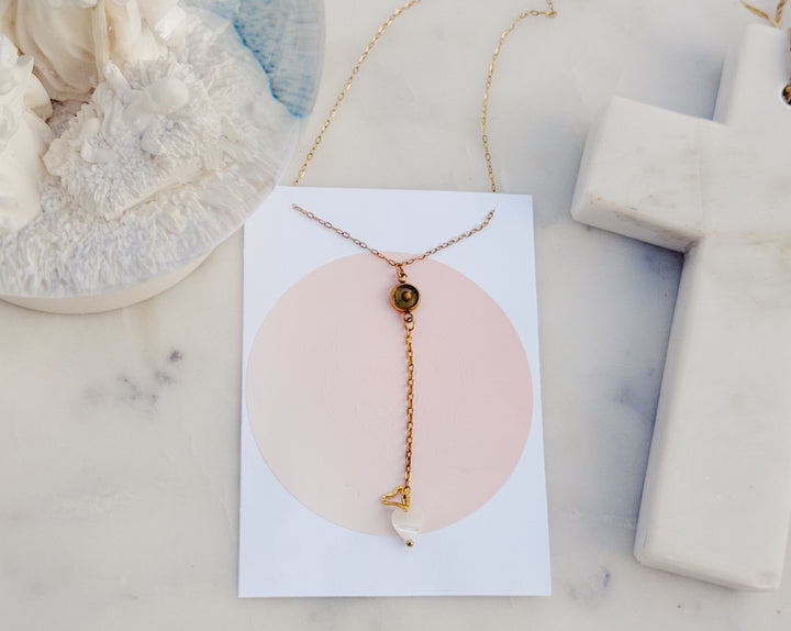 Fe, Esperanza y Amor Lariat Chain