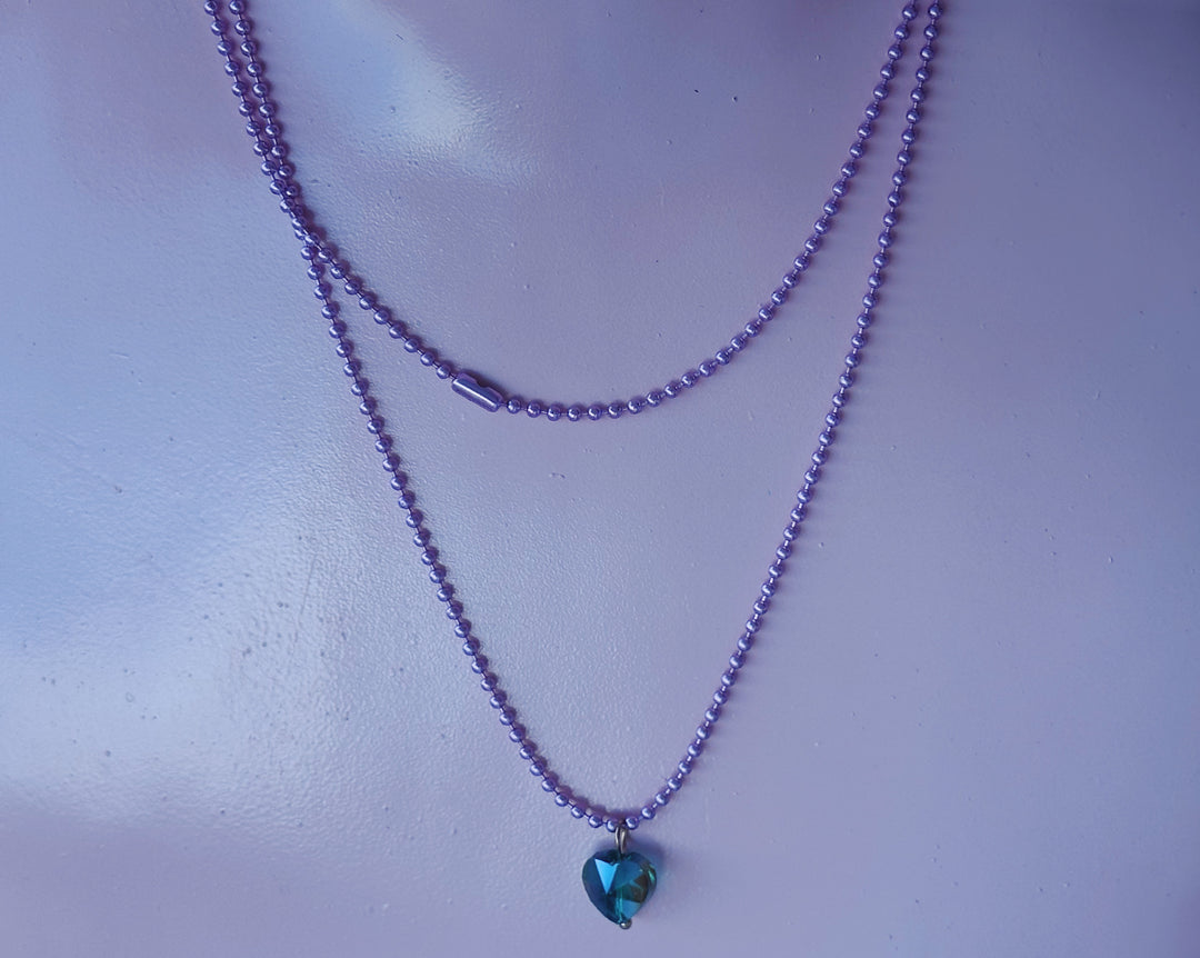 Color long ball chain and heart