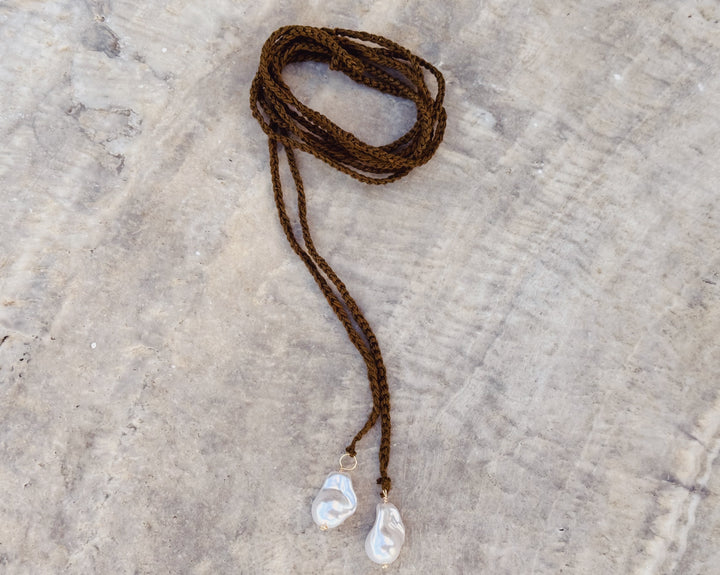 Long Crochet Pearl Necklace