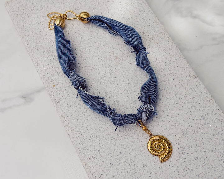 Denim choker