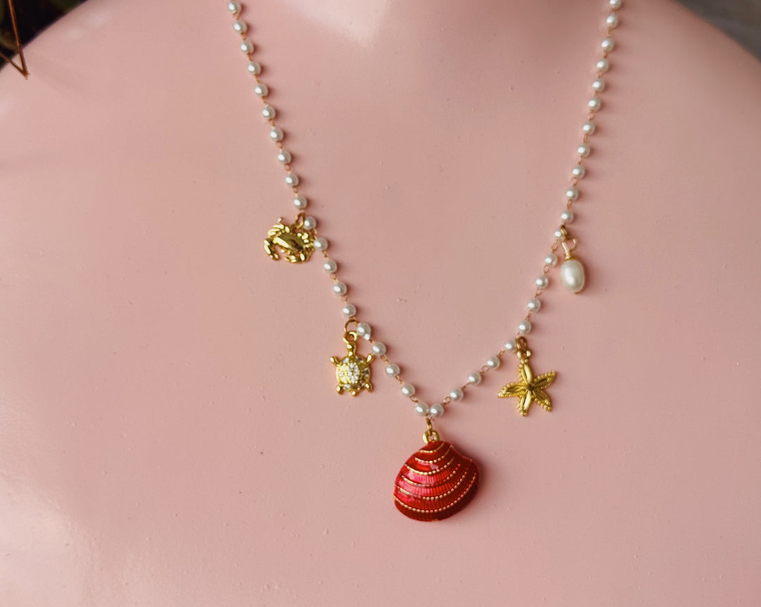 Pearl Shell Charm Choker