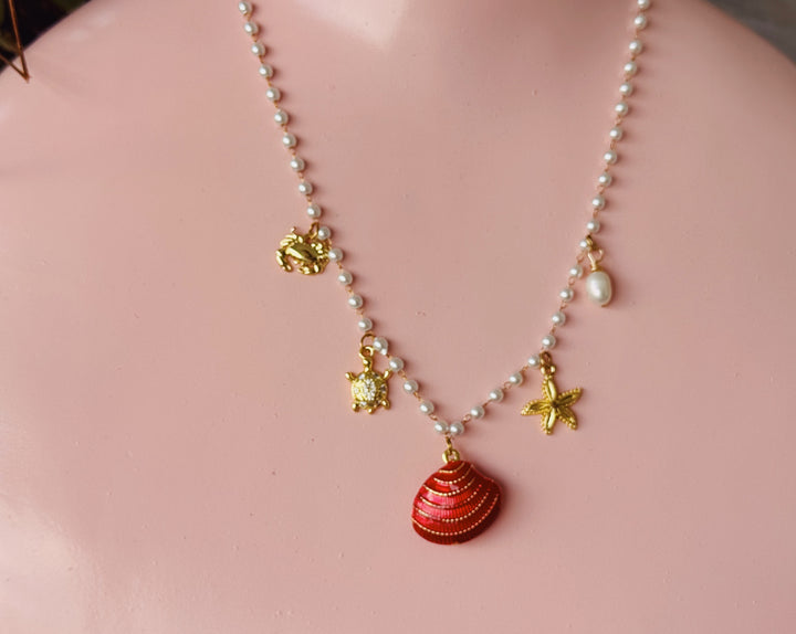 Pearl Shell Charm Choker