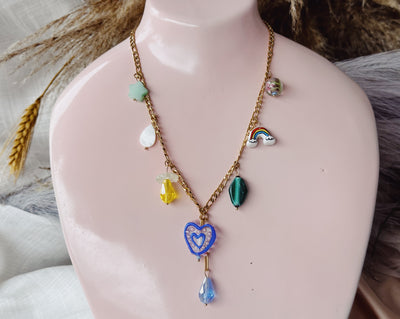 Búscame cross and heart chain