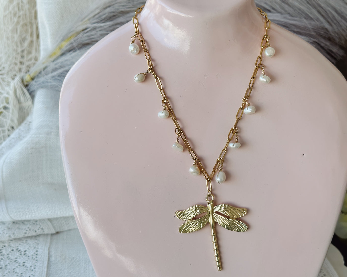 Libélula paper clip chain